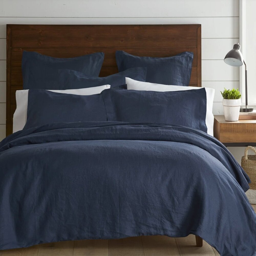 Levtex Washed Linen King Duvet Cover and Two Shams